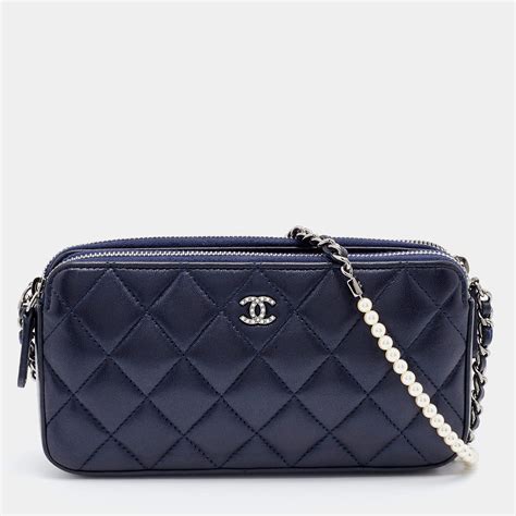 blue chanel clutch|chanel clutch with chain preloved.